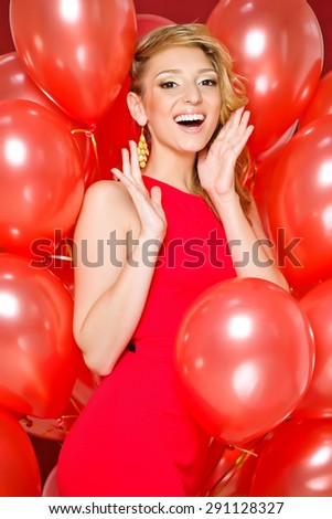 Beautiful woman with balloons