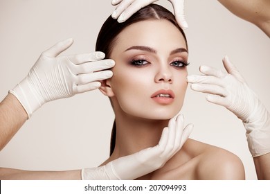 Beautiful  Woman before Plastic Surgery Operation Cosmetology. Beauty Face - Shutterstock ID 207094993