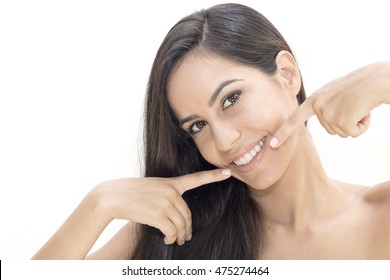 Beautiful Woman With Big White Smile