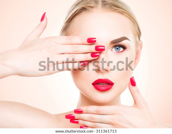 Beautiful Woman Blond Hair Fashion Model Stock Photo Edit Now