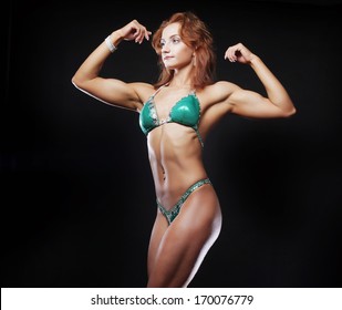 Posing Woman Bodybuilder Bikini Images Stock Photos Vectors Shutterstock