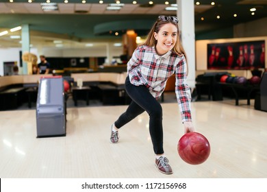 Beautiful Woman Bowling