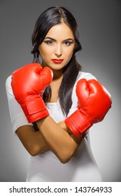 Beautiful Woman Boxing Gloves Stock Photo 143764933 Shutterstock