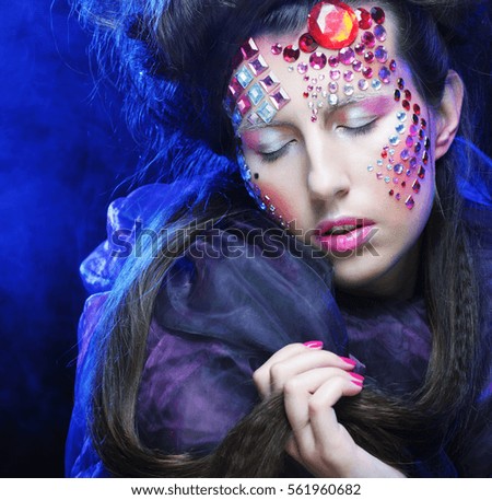 Similar – Image, Stock Photo smoke Young woman portrait