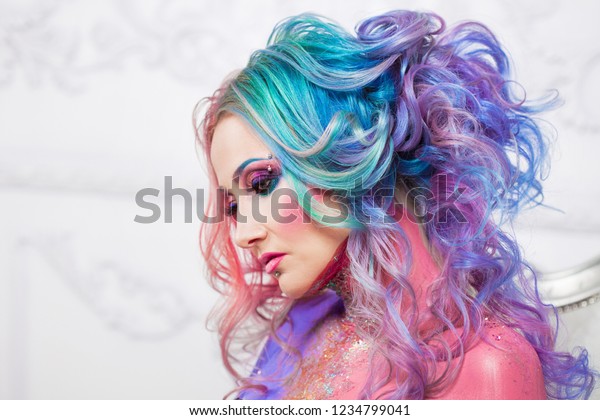 Beautiful Woman Bright Hair Bright Hair Stock Photo Edit Now