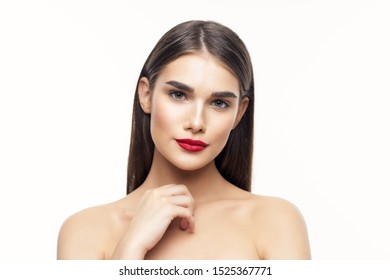 Beautiful Woman Bright Makeup Naked Shoulders Stock Photo Shutterstock