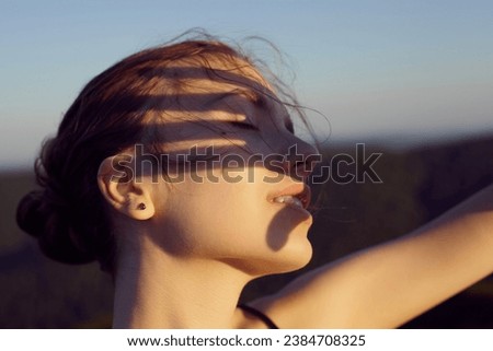 Image, Stock Photo Ray of Light Human being