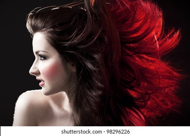 A Beautiful Woman With Crazy Hair