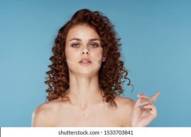 Beautiful Woman Curly Hair Naked Shoulders Stock Photo Shutterstock