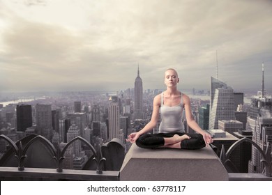 Premium Photo  Beautiful woman practicing yoga at mountain peak