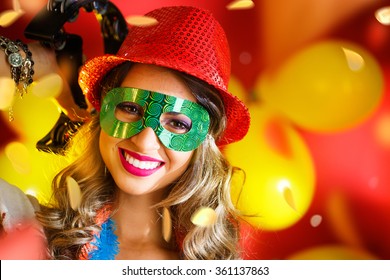 Beautiful Woman Dressed For Carnival Night