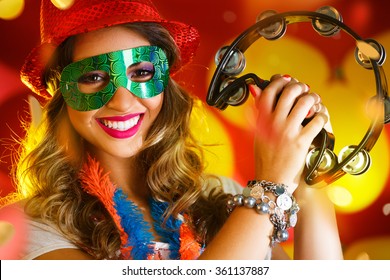 Beautiful Woman Dressed For Carnival Night