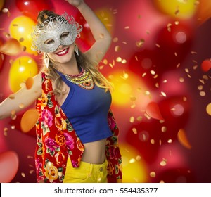 Beautiful woman dressed for carnival night