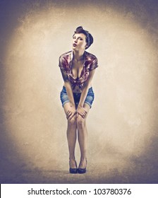 Beautiful woman dressed as a pinup girl