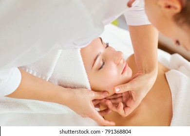 Beautiful Woman At A Facial Massage.