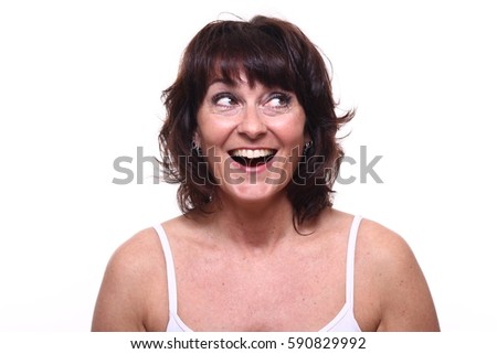 Beautiful woman with funny faces