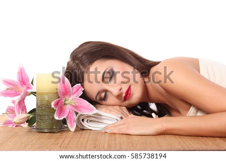 Beautiful Woman Getting Spa Massage in Spa Salon