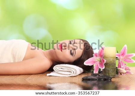 Beautiful woman getting spa , spa salon