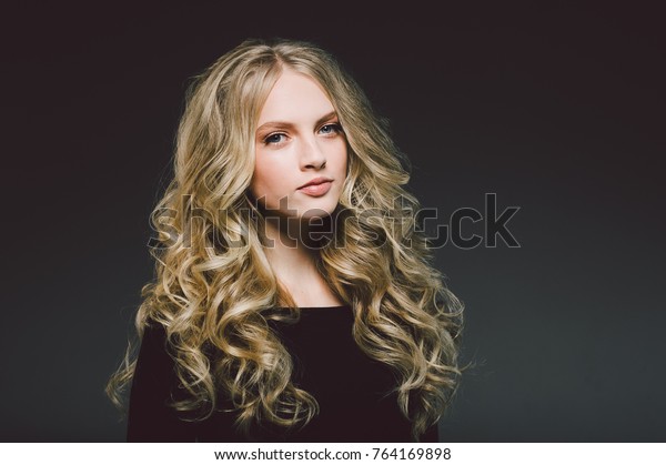 Beautiful Woman Girl Amazing Blonde Curly Stock Photo Edit Now