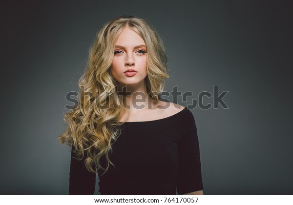 Beautiful Woman Girl Amazing Blonde Curly Stock Photo Edit Now