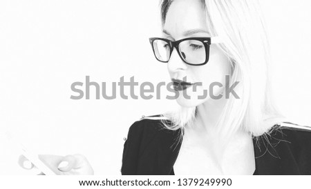 Similar – Young happy woman holding an envelope