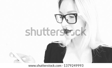 Similar – Young happy woman holding an envelope