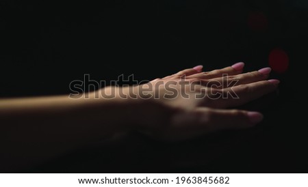 Similar – Image, Stock Photo Woman disappearing in the pool