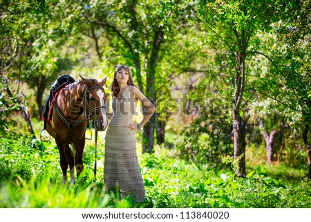 beautiful woman with horse