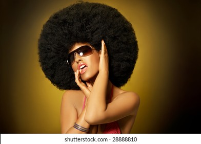 Disco Afro Girl Images Stock Photos Vectors Shutterstock