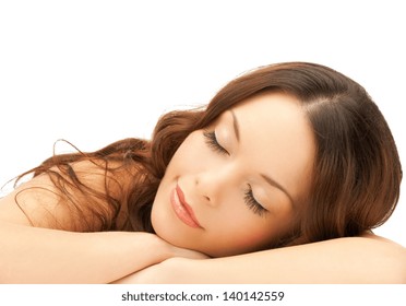 beautiful woman with long eyelashes in spa - Shutterstock ID 140142559