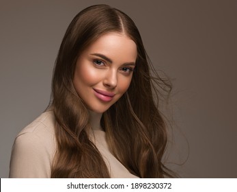 Beautiful Woman With Long Healthy Beauty Hairstyle Hair Portrait