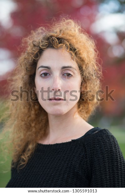 Beautiful Woman Long Red Curly Hair Stock Photo Edit Now