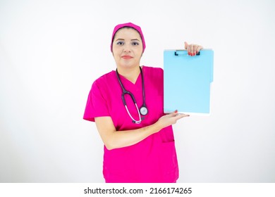 Beautiful Woman Medical Assistant Wearing Uniform Stock Photo ...