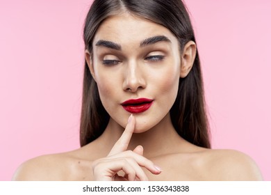 Beautiful Woman Glamor Naked Shoulders Red Stock Photo Shutterstock