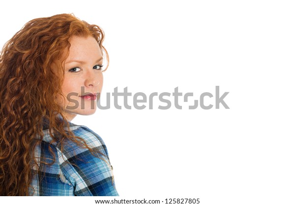 Beautiful Woman Naturally Curly Red Hair Stock Photo Edit Now