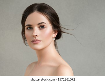 Beautiful woman portrait beauty hair and skin makeup young model