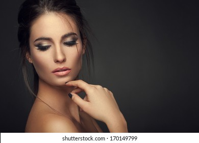 Beautiful Woman With Professional Make Up