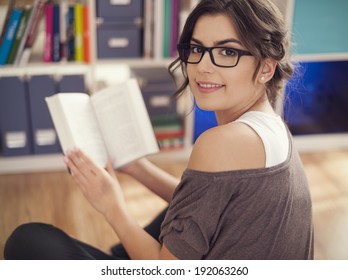 Beautiful Woman Reading Her Favourite Book 