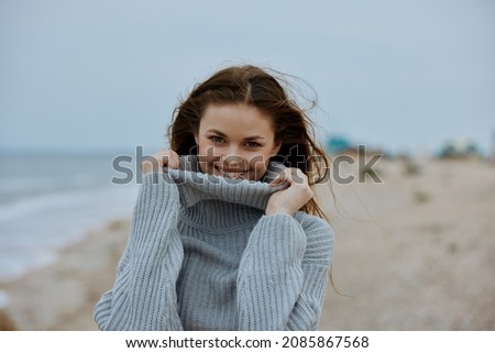 beautiful woman sand beach walk ocean freedom travel unaltered