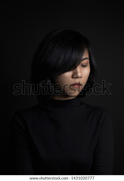 Beautiful Woman Short Hair Asian Face Stock Photo Edit Now