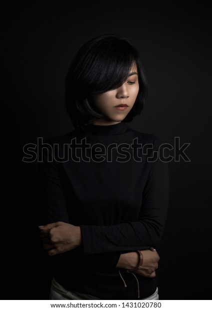 Beautiful Woman Short Hair Asian Face Stock Photo Edit Now
