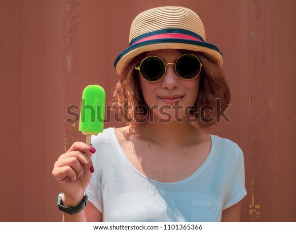 Beautiful Woman Short Hair Wearing White Stock Photo Edit Now