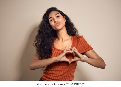 Beautiful Woman Showing Heard Shape