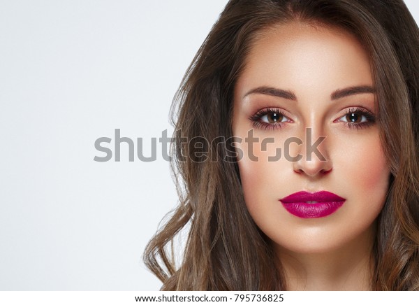 Beautiful Woman Skin Tanned Red Lips Stock Photo (Edit Now) 795736825