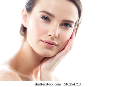 Beautiful Woman Skincare Portrait Hand Stock Photo 610254710 | Shutterstock