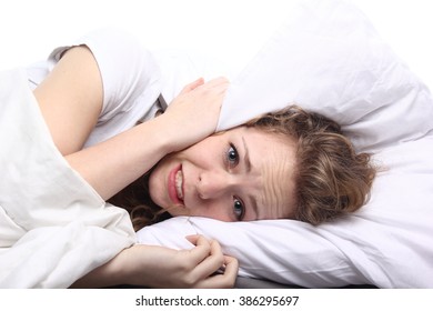 Beautiful woman sleeping in bed