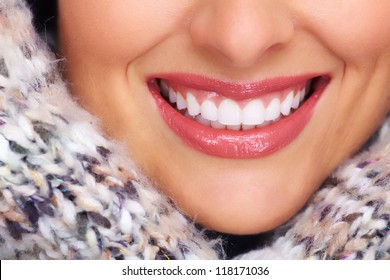 Beautiful woman smile. Dental health.