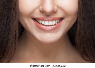 Beautiful Woman Smile. Teeth Whitening. Dental Care.