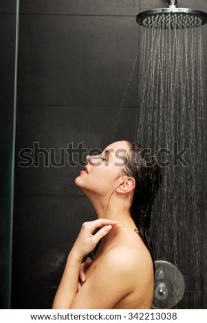 Beautiful Woman Standing Shower Stock Photo Edit Now Shutterstock