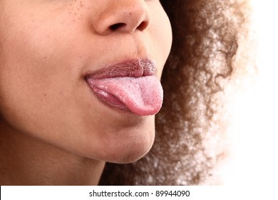 Beautiful Woman Sticking Tongue Out